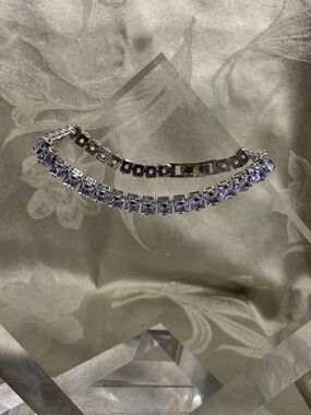 #1237 Swarovski Silver Bracelet with Light Clear Crystals